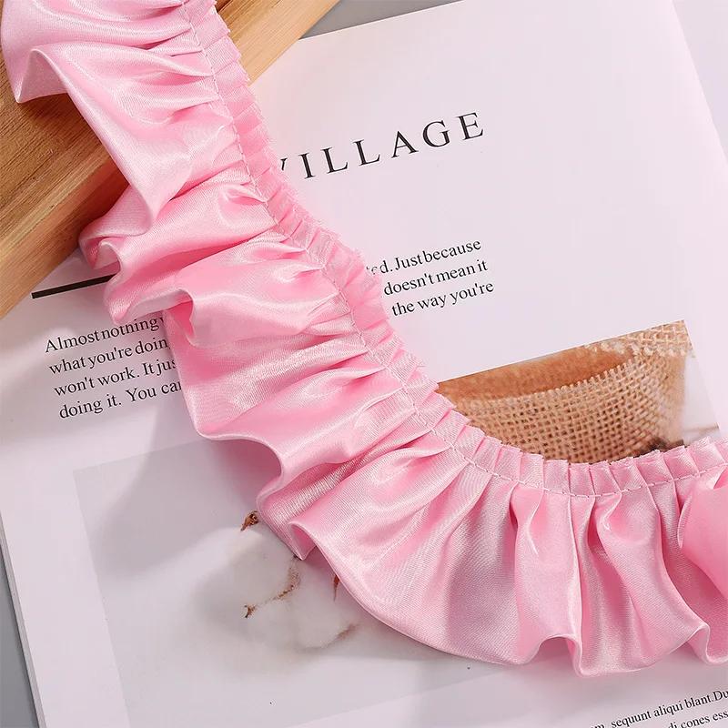30meter Double Satin Wavy Ribbon leaf 55MM Chroma Colorful Skirt Lace Bows DIY Handmade Hair Accessories Gown Material