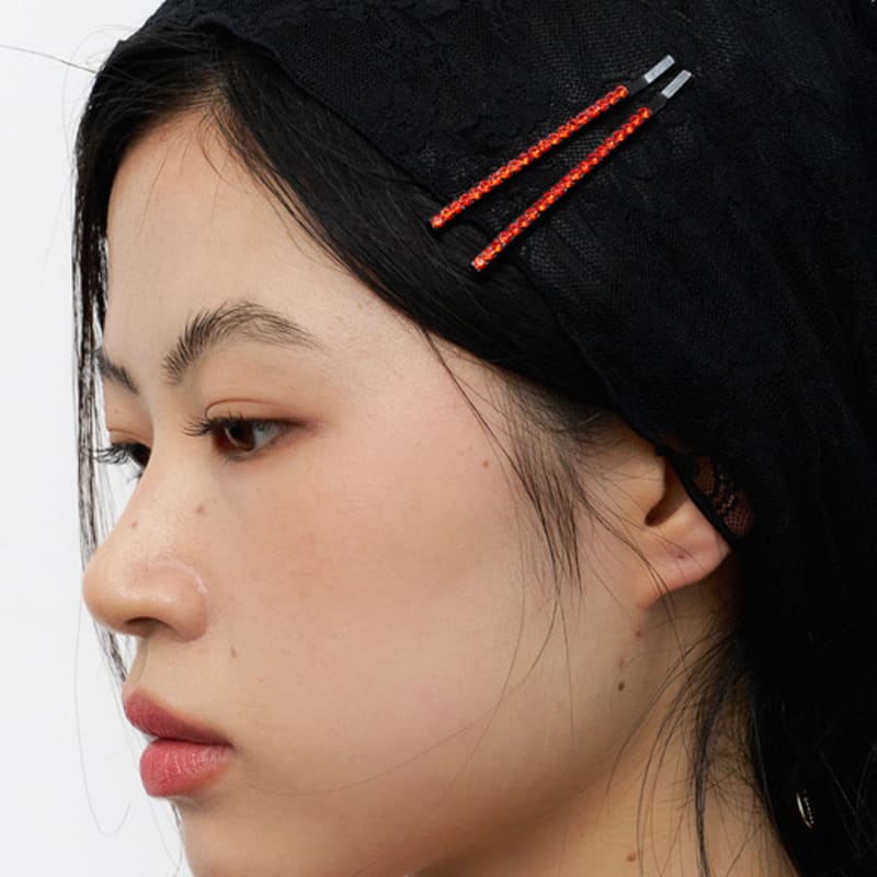 geegee flower lace hair bandana - black