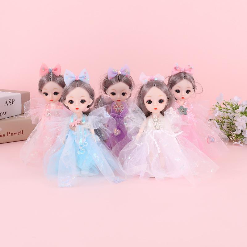 

17 см вышитое свадебное платье красивая кукла Opp разноцветный/белый