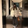 Winter down cotton-padded women's new lazy wind rhombus loose and thin small thickened cotton-padded clothes trendy