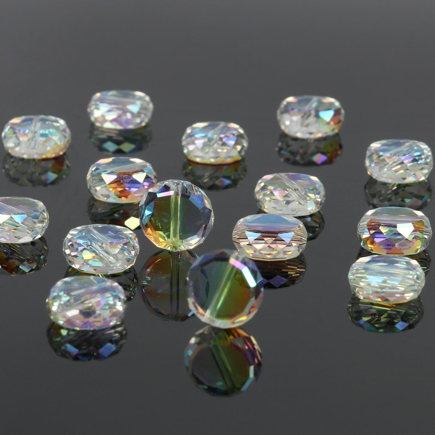 

30 шт. AB цветные граненые хрустальные бусины сердце звезда бабочка круглые квадратные кубические стеклянные бусины для изготовления ювелирных изделий подвески аксессуары 30pcs 12x5mm oblate
