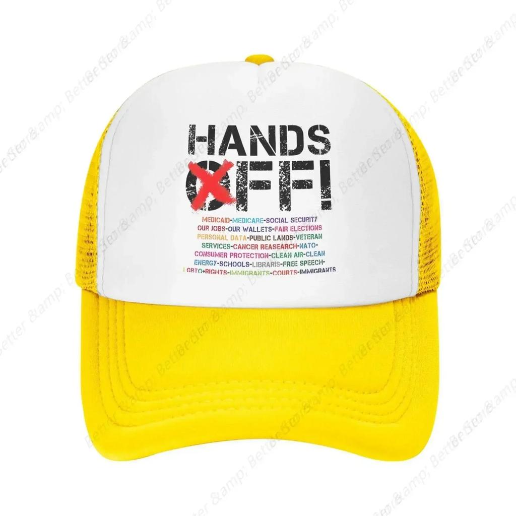 Black Snapback Hats for Men Snapback Trucker Hat for Womens Baseball Hats Hands Off Protest Cap