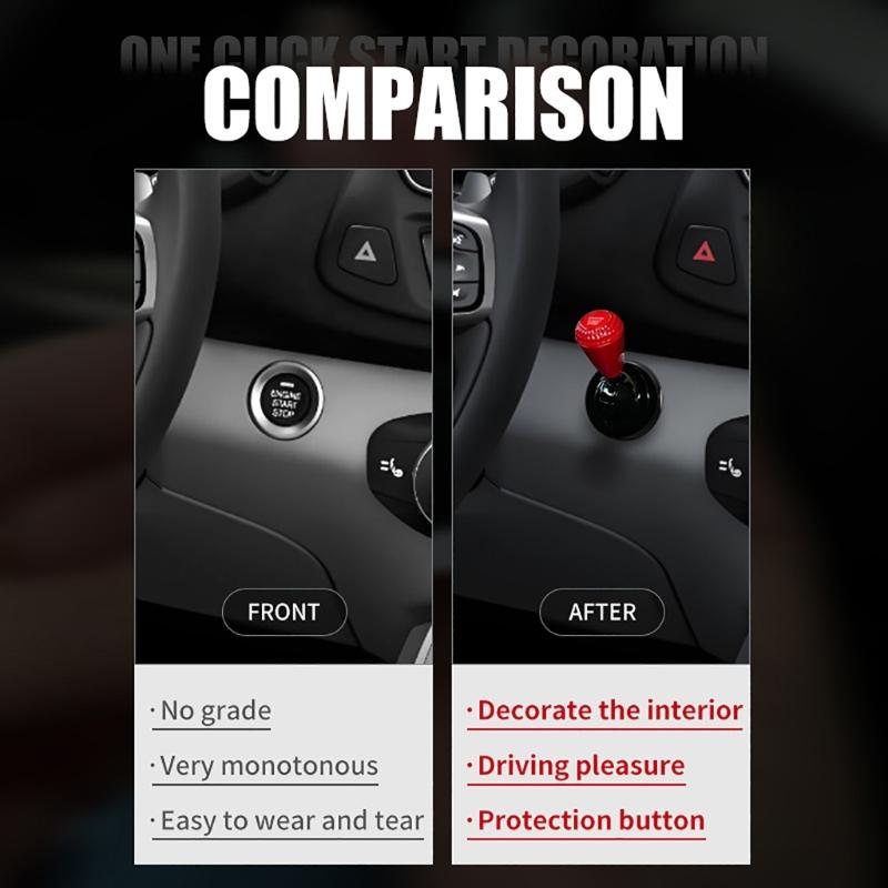 Universal Chrome Plated Car Start Button Lever With 4 Color Option Suitable For Interior Upgraded And DIY Installation
