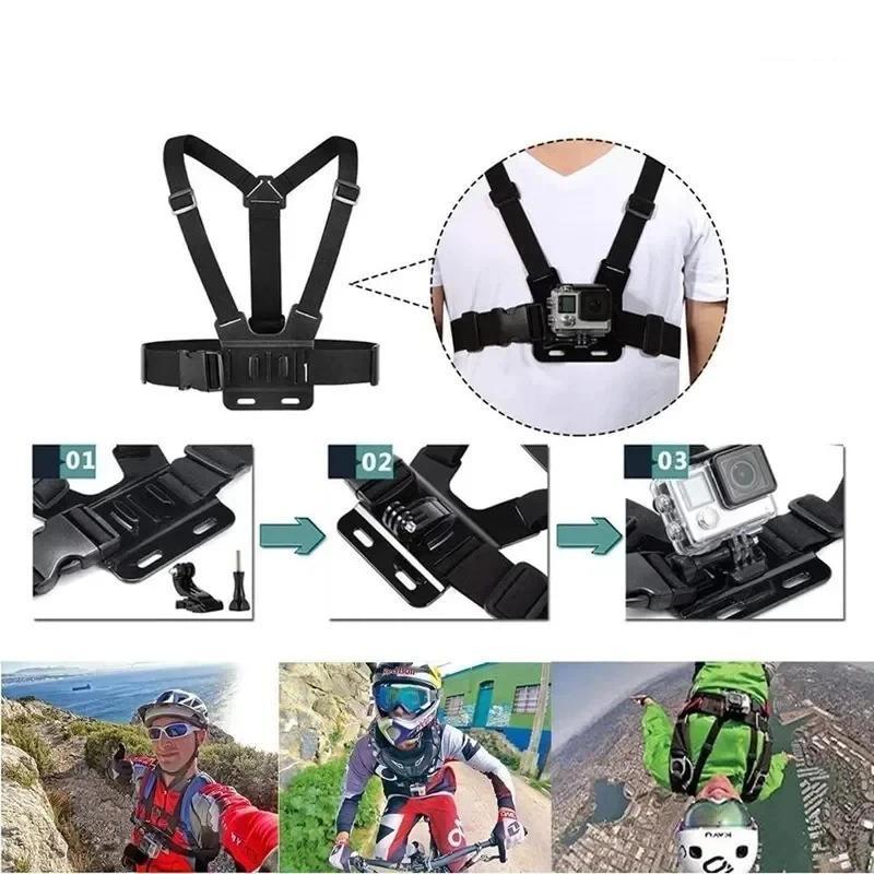 Action Camera Accessories Kit Adjustable Chest Strap Mount for Phone   Osmo Action Camping Travel Vlog Recording