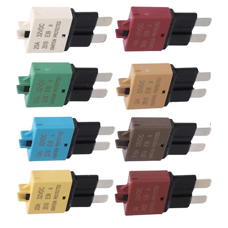 8pcs Car Pack Circuit Breaker Blade Manual Reset Fuse 3A 5A 7.5A 10A 15A 20A 25A 30A Mixed For Marine Boat RV Truck Cars