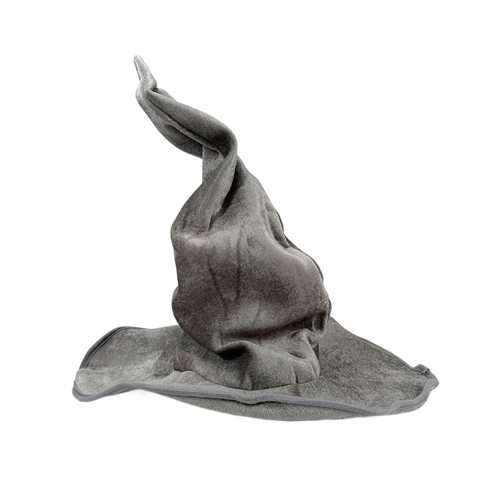 

Большая скрученная шляпа ведьмы из мягкой нейлоновой ткани, с гибким дизайном, для взрослых костюмированных вечеринок на Хэллоуин и косплей-мероприятий серый