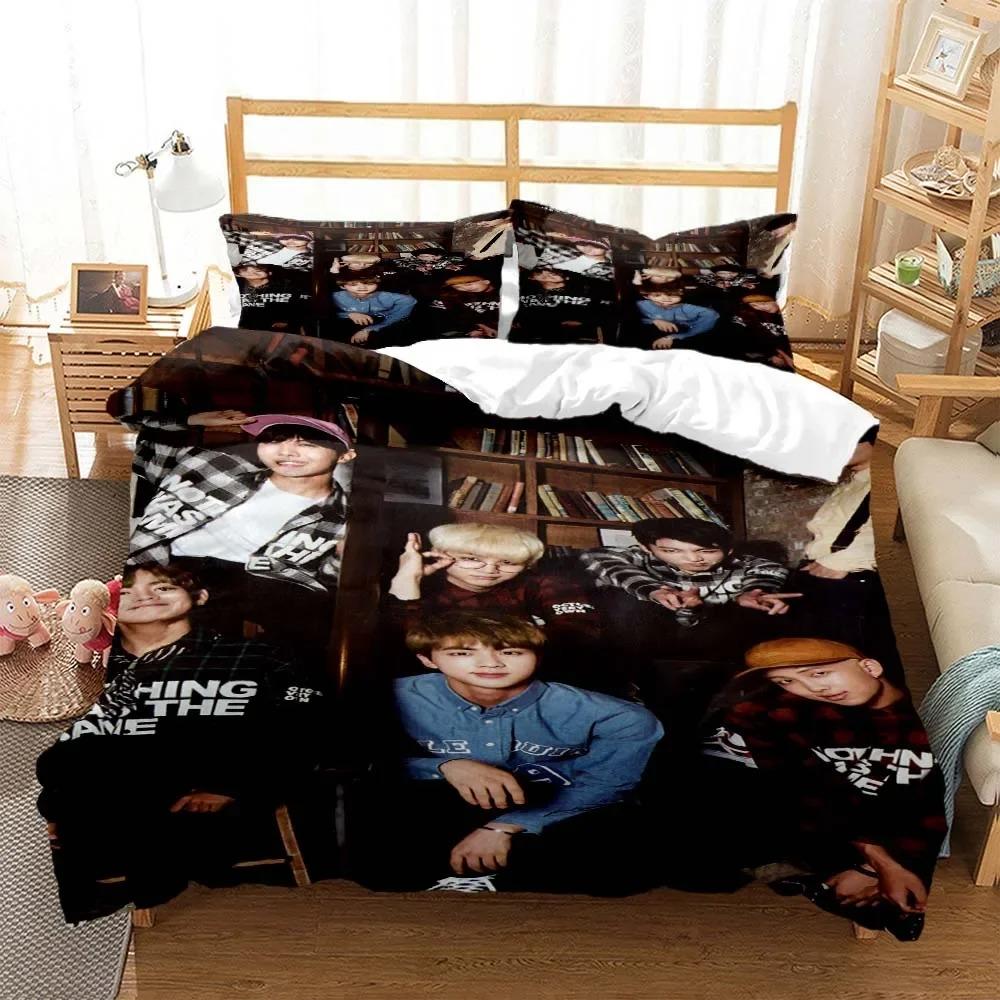 Fashion Men's Top Tier Singer Printed Bedding Set for Youth Queen Bedding Set Quilt Cover Bedding Set for Youth