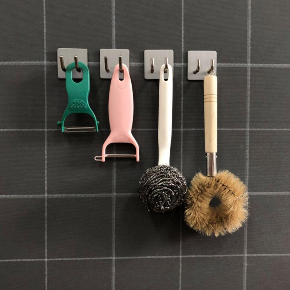 Robe Hook Wall Towel Hook Stainless Steel Coat Hook Rustproof Strong sticky Hook Hanger for Bathroom Kitchen Hardware