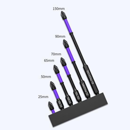 6-teiliges Schlagschrauber-Bit-Set Hohe Haltbarkeit Mehrzweck Sechskantschaft Magnetische Kreuzschlitzschraubendreher-Bohrer Holzbearbeitungswerkzeuge