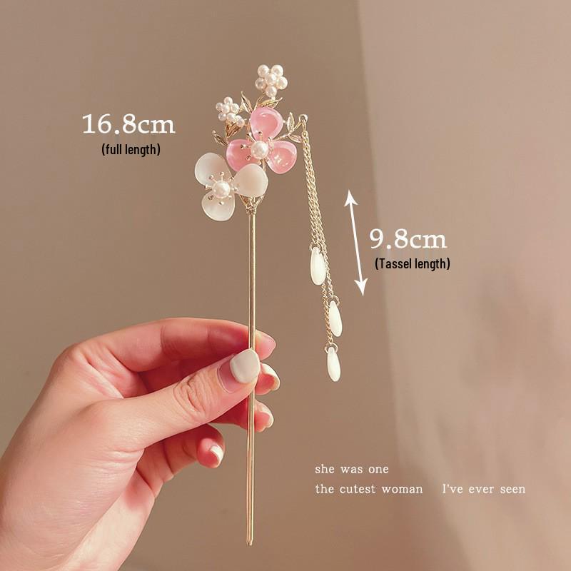 Tassel Flower Hairpin: Elegant Chinese Style Hanfu & Qipao Hair Accessory for Women