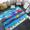 Construction Rugs for Boys Room Construction Play Non Slip Flannel Carpet for Playroom Decor Rug with Truck Tractor Print Mat