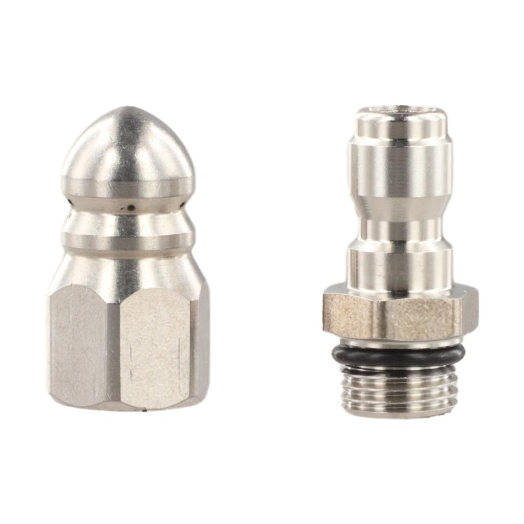 Silvery Pipe Cleaning Nozzle Set 0 Front Nozzle Compatible With High-Pressure Cleaners Enhanced Debris Removal