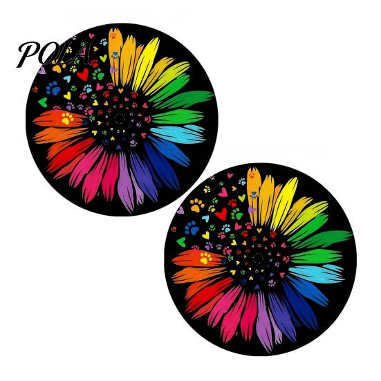 2PCS Car Coasters, with Tree of Life Pattern Printed, Non-Slip Reusable Thermal Pads, Wear-Resistant Stain-Resistant Car Cup Holder, for Home Bar