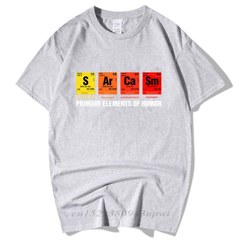 Periodic Table Of Humor Sarcasm TShirt Funny Birthday Gift For Men Short Sleeve Cotton Primary Elements Chemistry T Shirts