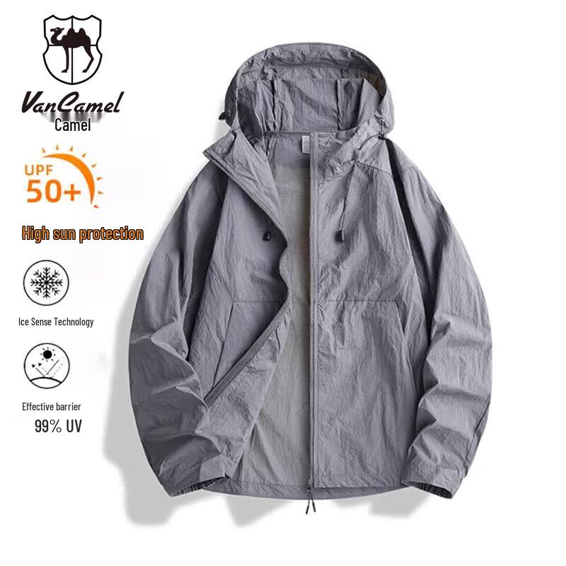 VANCAMEL Men s Lightweight Ice Silk Hooded Sun Protection Jacket L