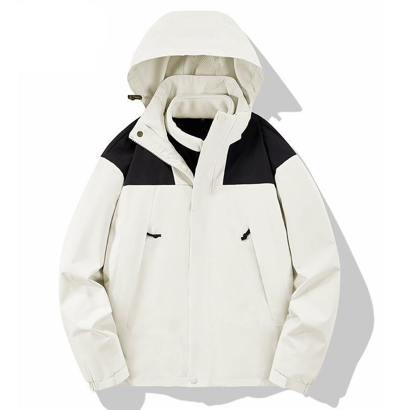 Autumn Hooded Outwear Windproof Coats Man Women Loose Zipper Drawstring Casual Coats Trendy Mountaineering Clothes