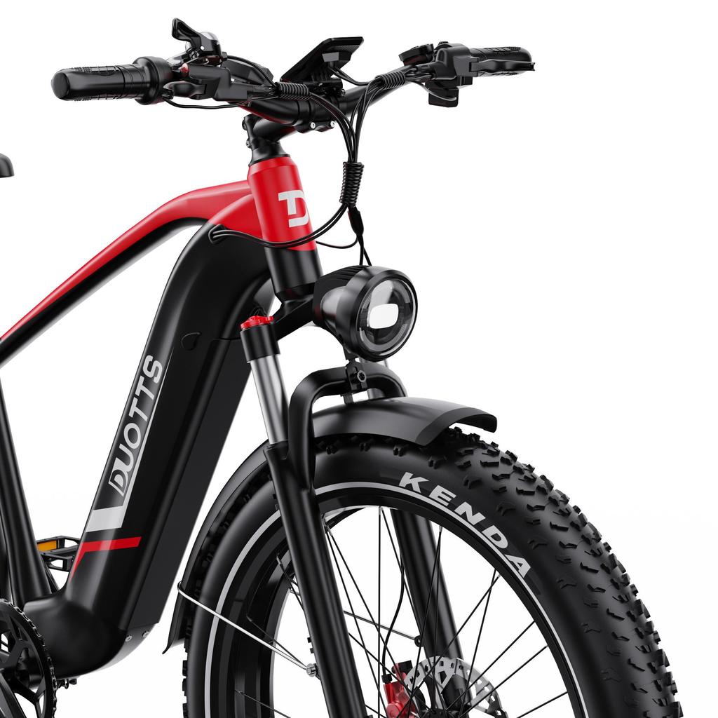 DUOTTS F26 Lite 48V 500W Electric Bike for Adults, 26"x4.0" Fat Tire E-Bike, 45-90km Range, Shimano 7-Speed, Black Red/Silver White