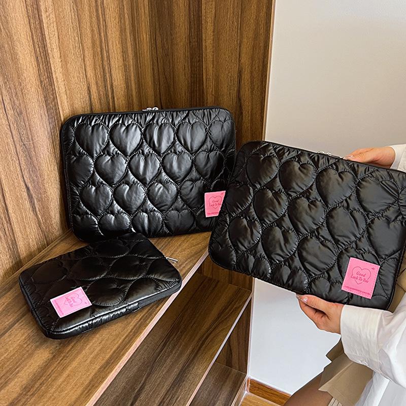 Capa Doce Bordada Coreana para Laptop de 15 polegadas e iPad de 11 polegadas, Design Macaron de Algodão Multicolorido