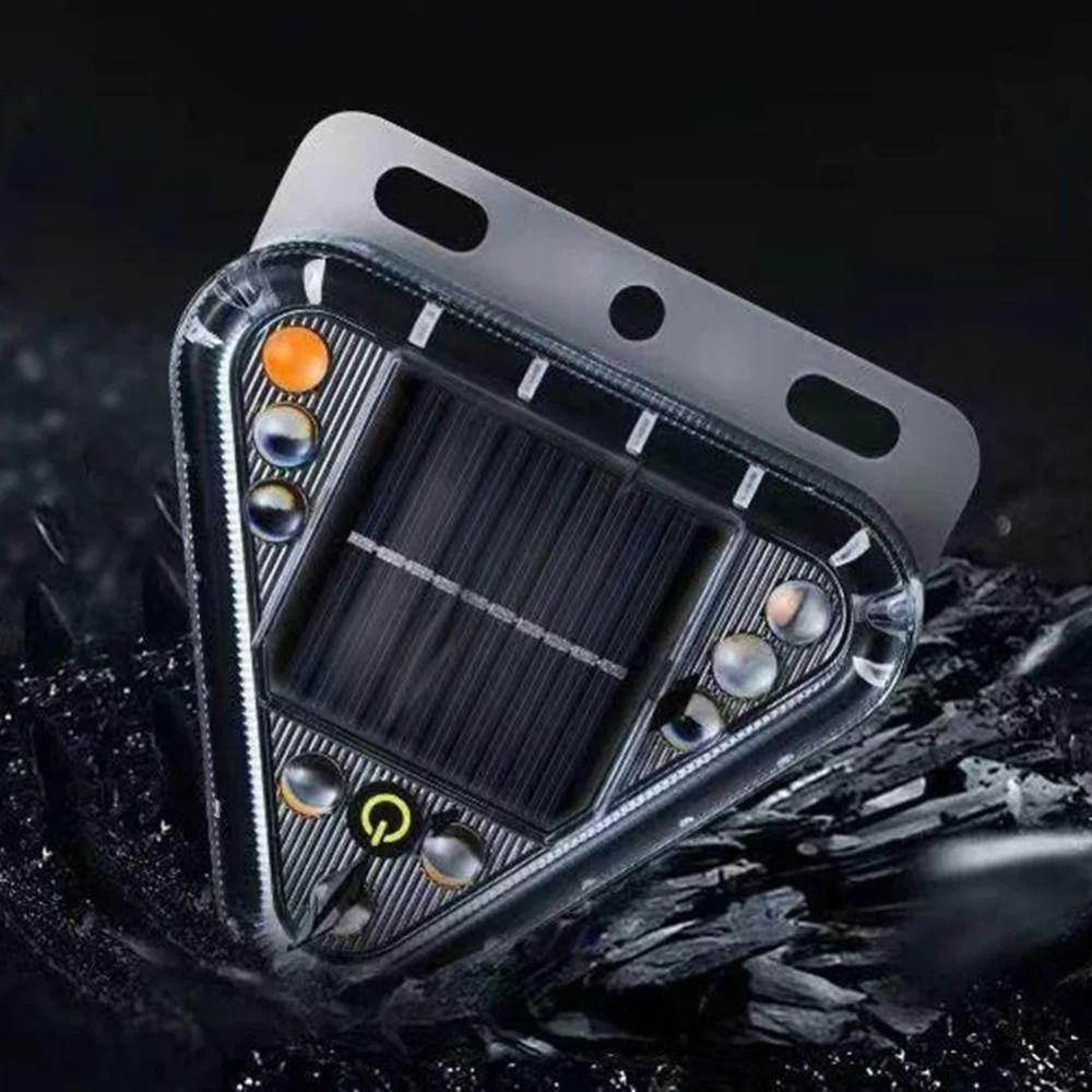 Magnetic Base Wireless Truck Lamp Solar Powered Strobe Flashing Triangle Lamp  Truck Rear Use