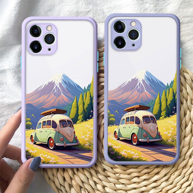 Phone Case For iPhone 16 11 12 13 15 14 Pro Max Mini 7 8 Plus SE20 X XR XS Cover Travel Mountain Scenery Shockproof Shells Funda