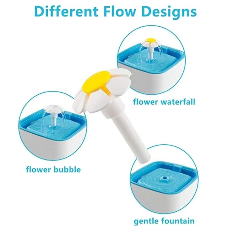 Karikatür Kedi Çeşmesi Yedek Çiçek Nozul Başlığı Köpekler Yuvarlak Kübik Üst Su Sebili Evcil Hayvan Su Sebili Aksesuarları