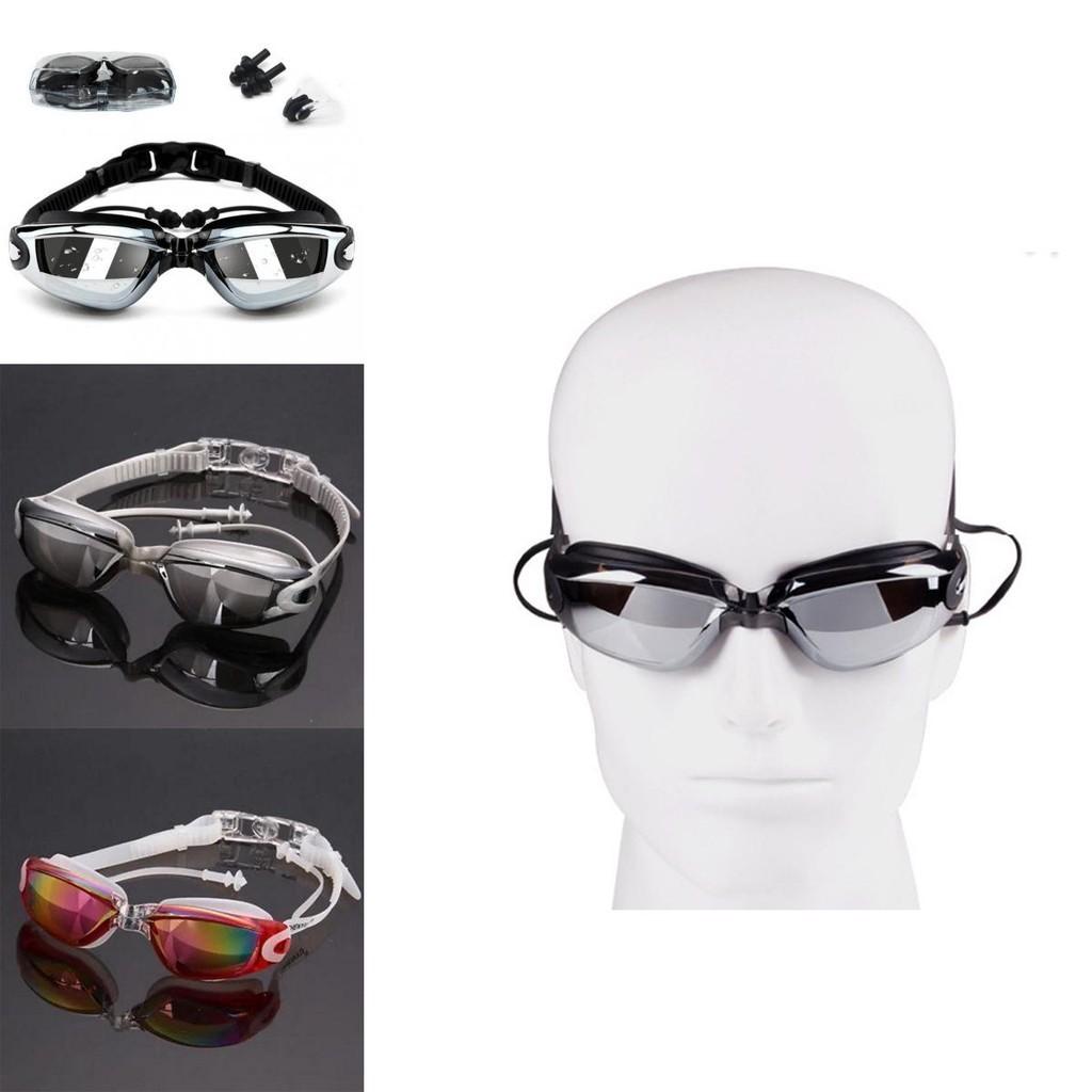 Waterproof Swimming Glasses And Antifog Colorful Plating Small Mirror Racing Swim Glasses Set