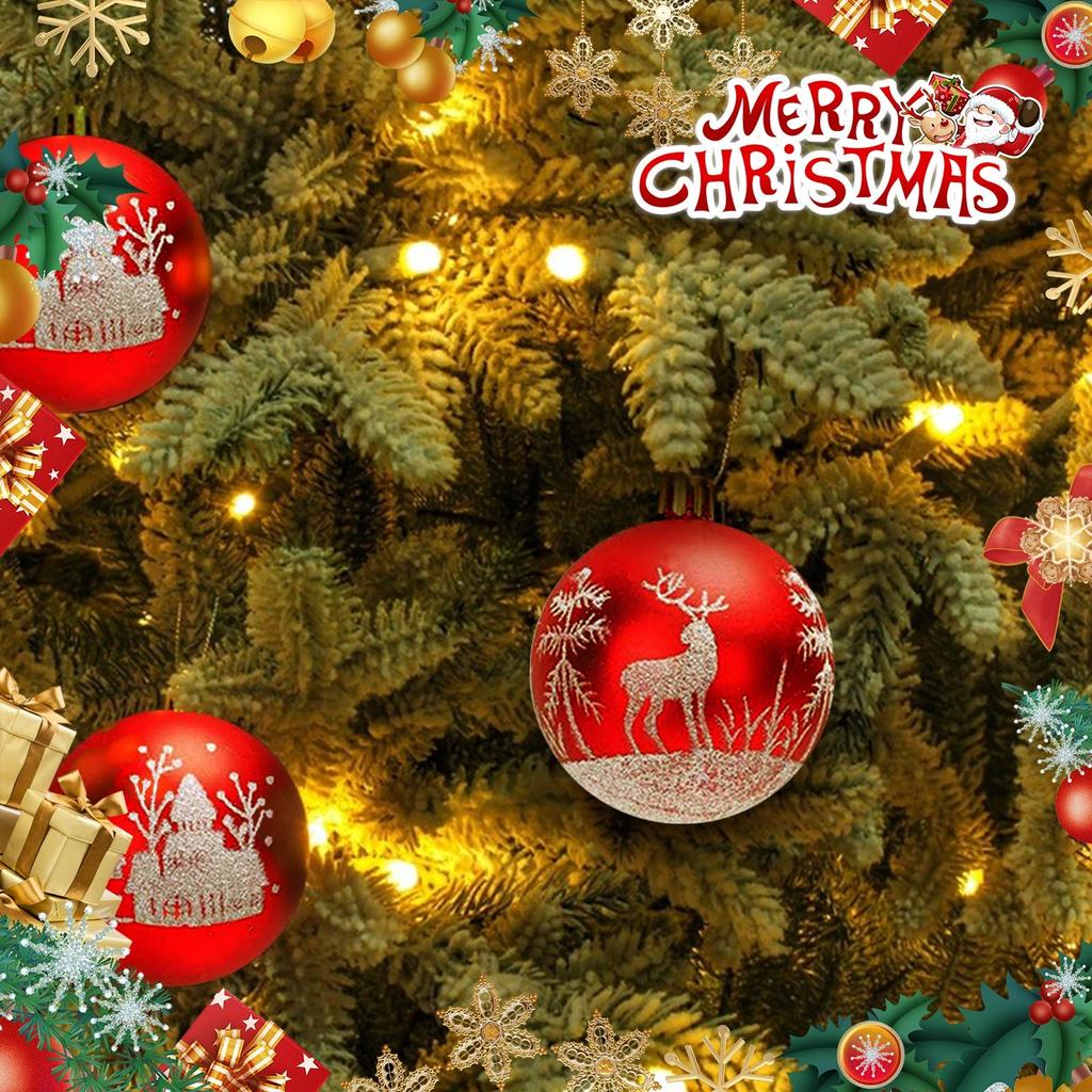 15 Christmas Balls  Christmas Tree Decoration Ornaments For Christmas Tree Holiday Wreath Garland Decoration Ornaments, Red And Gold, 6cm