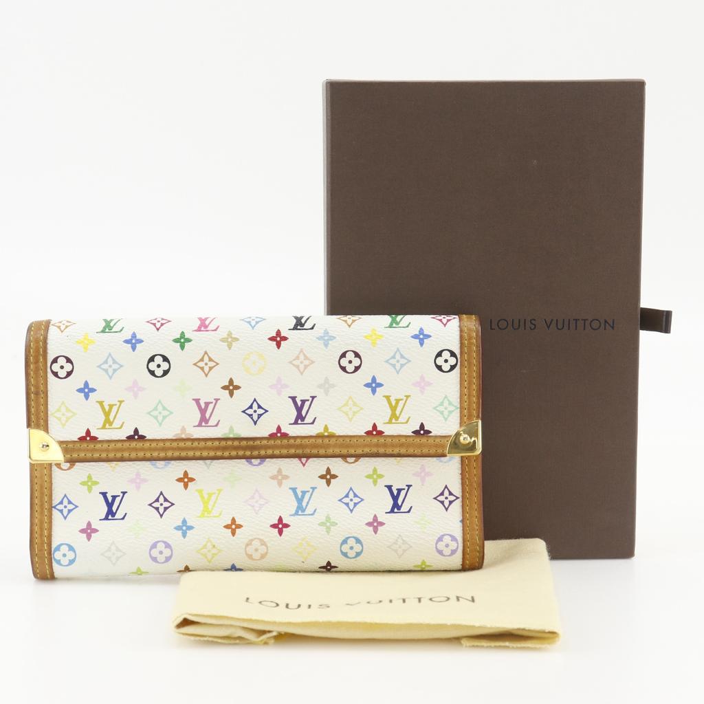 Louis Vuitton Porte Tresor International Purse M92659 Three Fold Bron Monogram Multicolor Women Used