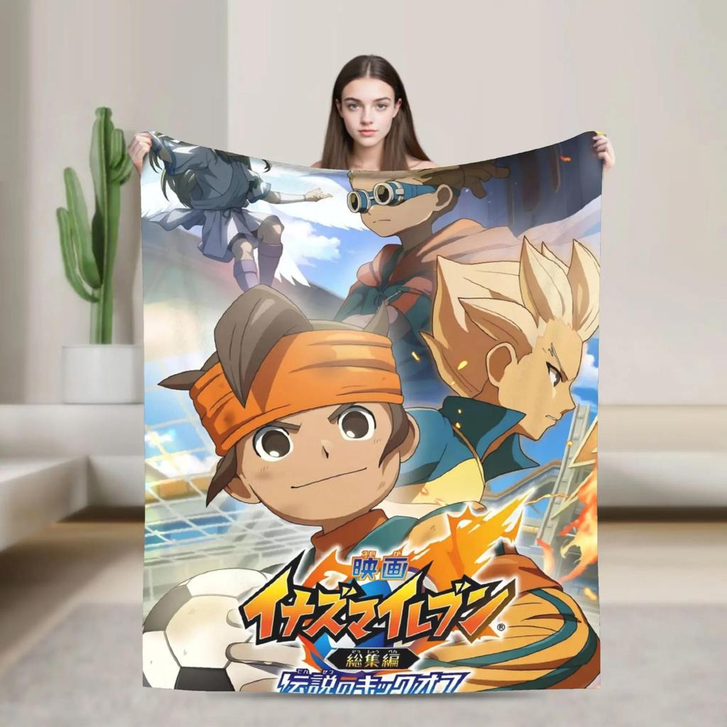Inazuma Eleven Axel Blaze Gouenji Flannel Throw Blanket for Couch Chair Soft Plush Bedspread Picnic Blanket Gift Idea