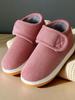 Sapatos de Algodão Antiderrapantes com Sola de Tendão de Vaca para Meninos no Inverno, Sola Espessa, Velcro, Pantufas Quentes para Interior/Exterior para Mulheres
