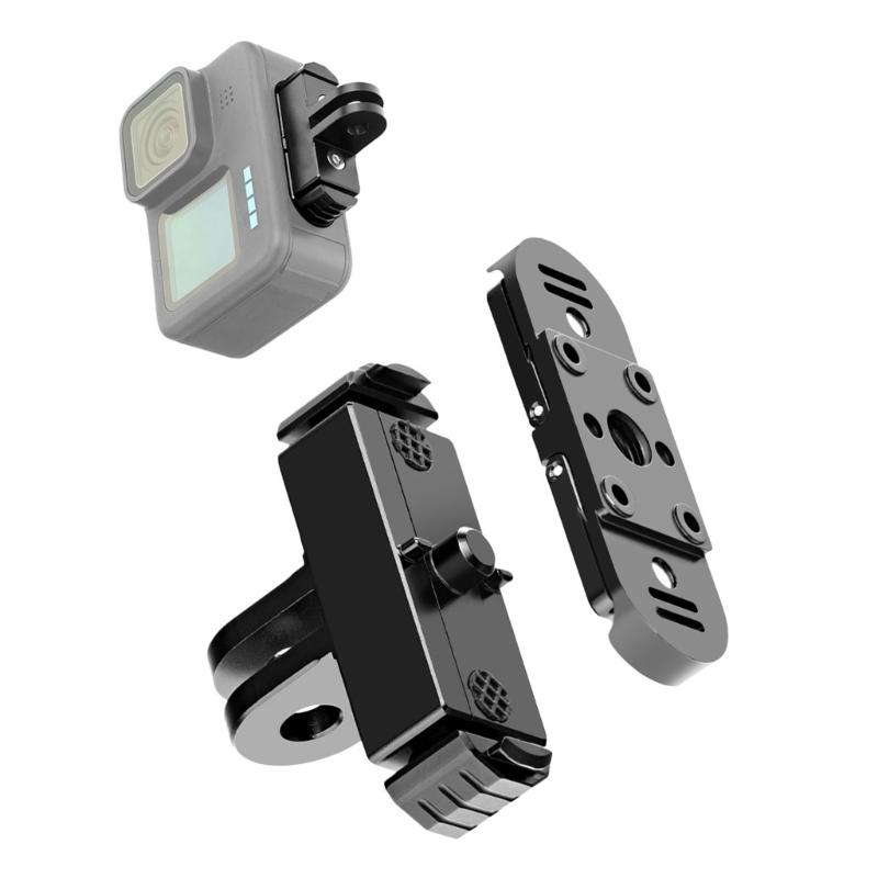 Magnetic Quick Release Mount Adapter For 12 Action Camera Aluminum 1/4In Screw Hole For Tripods Selfies Sticks