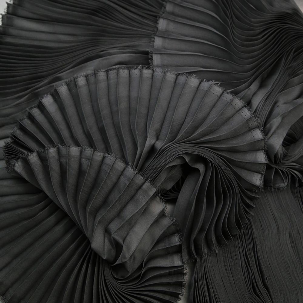 Light Chiffon Wrinkled Cloth Fabric 1 Yard DIY Material New Pleated Organza Fabric  Cloth Sewing