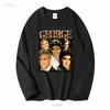 GEORGE CLOONEY T-SHIRT Vintage T-Shirt Anni '90 Retro Merch Omaggio Fan manica lunga o corta vintage Lavato grafica Unisex Versatile