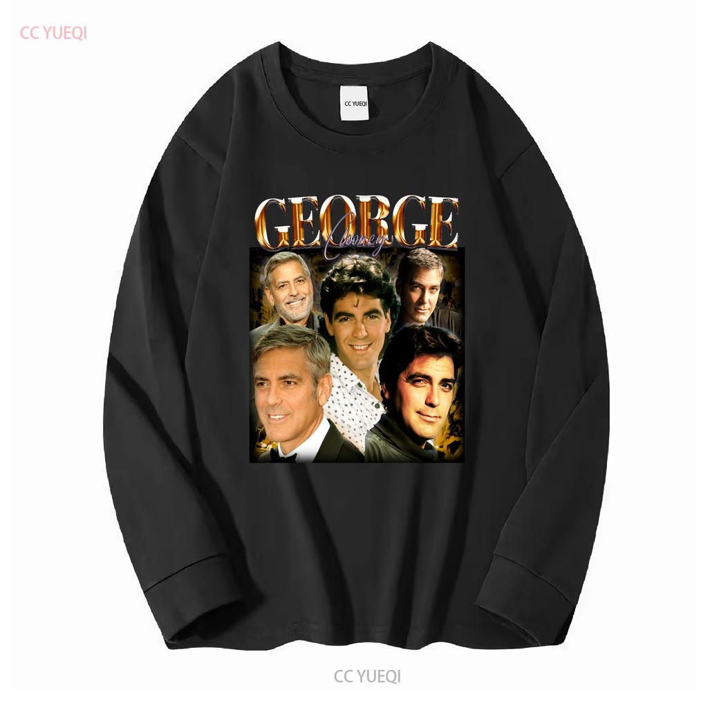 GEORGE CLOONEY T-SHIRT Vintage T-Shirt Anni '90 Retro Merch Omaggio Fan manica lunga o corta vintage Lavato grafica Unisex Versatile