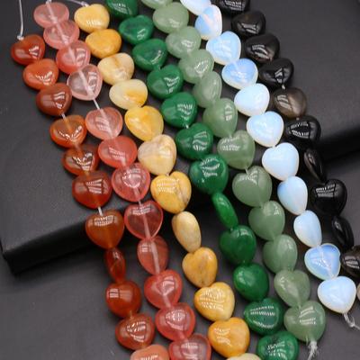 Natural Stone Isolation Beads Agates/Malachite Heart-Shaped Beads For Jewelry Making DIY Necklace Bracelet Earrings Accessory