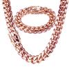 14mm Roségold Kubanische Halskette für Herren Titanstahl Edelstahl Verschlüsselungskette Europäischer Amerikanischer Hop Stil