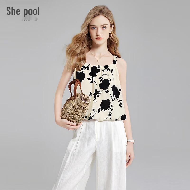 Women s Square Neck Floral Print Camisole S