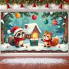 Weihnachtsdekoration Banner Weihnachtsthema Schneelandschaft Banner Winter Banner Weihnachtsmütze Für Festival-Arrangement Innen