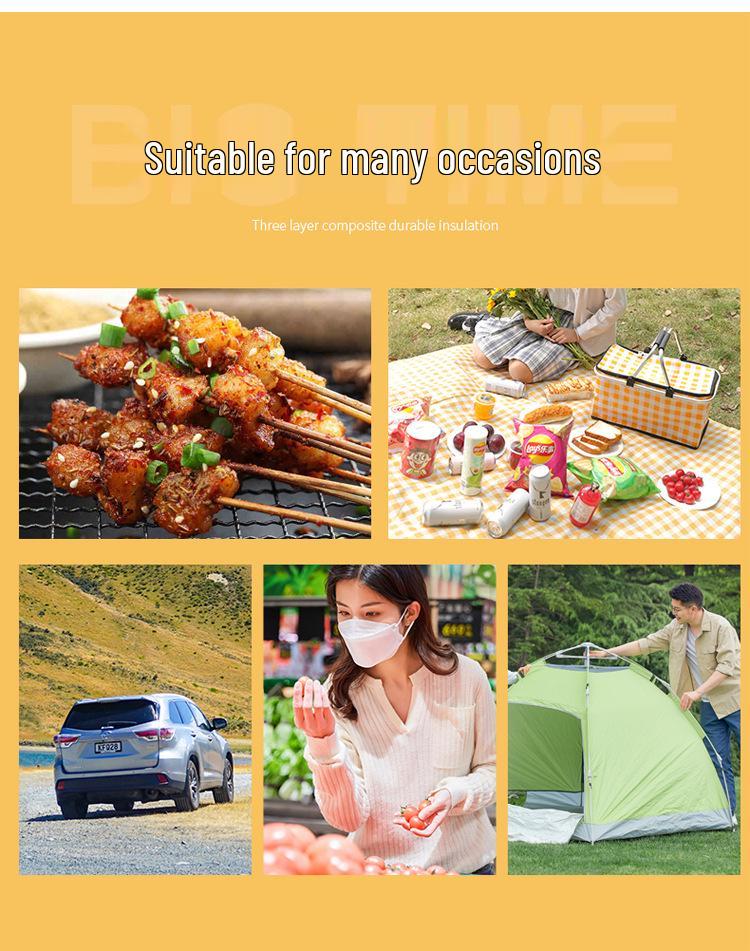 Isolierter Faltbarer Picknick- & Einkaufskorb - Outdoor, Camping, Takeaway-bereit