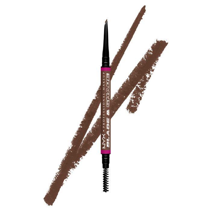 NYX Professional Makeup Blade &amp; Shade, Crayon sourcils double embout, tenue jusqu'à 16h, Chocolate