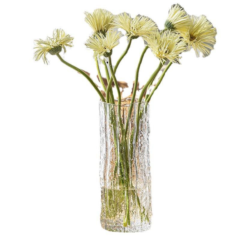 Vase Glacier Vase Glass Transparent Flower Arrangement Rose Flower Living Room Dining Table Decoration Bottle