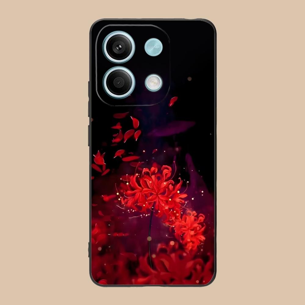 Cool Red Spider Lily Mobile Cell Phone Case for Xiaomi Redmi Note 13 12 11 10 9 8 7 6 S A Pro Lite Plus 5G Black Cover Shell