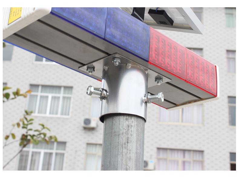Dual-Sided Solar LED Red Blue Strobe Traffic Signal Light for Intersections