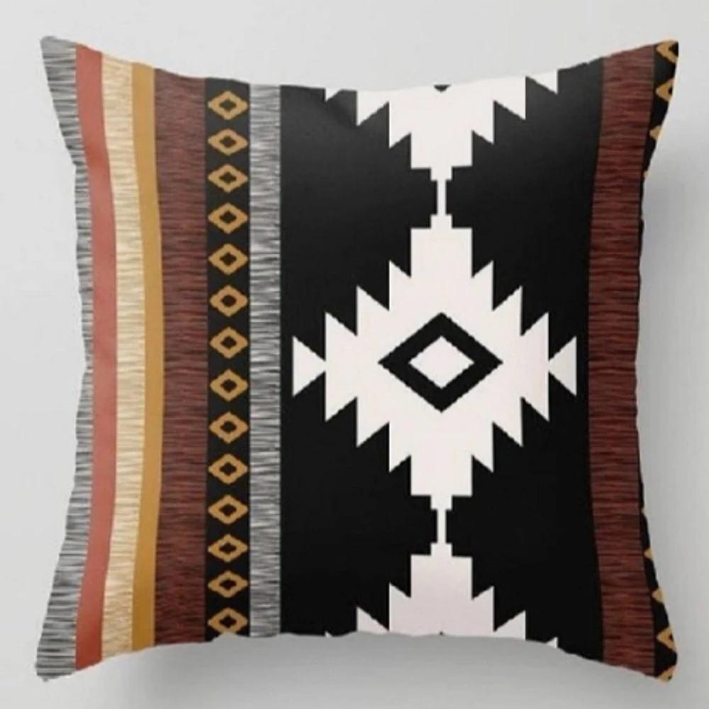 

Decorative Pillowcase Sofa Geometric Southwest Cushion Cover Aztec Print Ethnic Home Decor 16x16Inch
