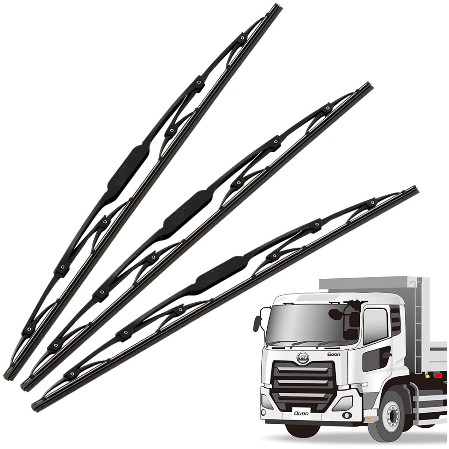 

Комплект щеток стеклоочистителя JET INOUE для грузовиков UD Комплект из 3 штук Черный Quon, (550мм, 550мм, 525мм) E666997, чёрный