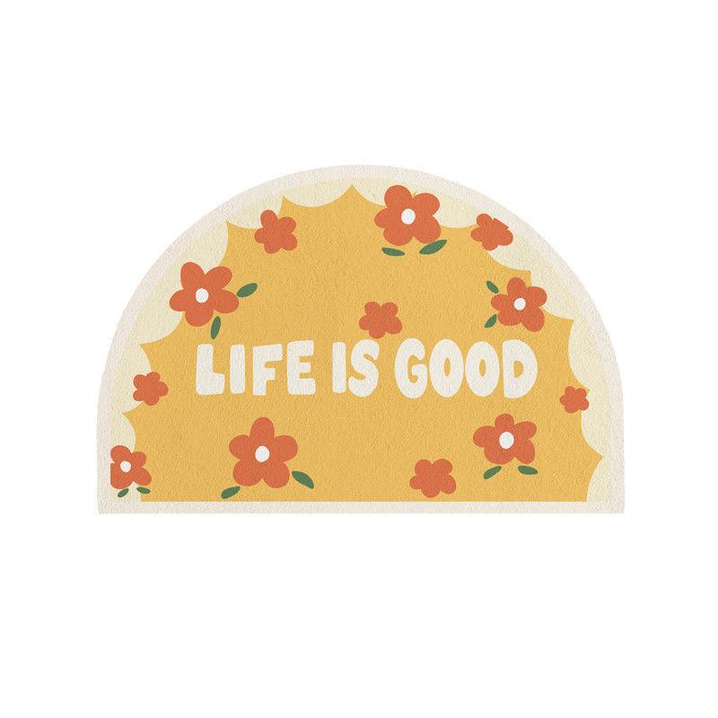 Ins Simple Semicircle Absorbent Bathroom Floor Mat Thickened Non-slip Carpet Toilet Washroom Toilet Door Mat