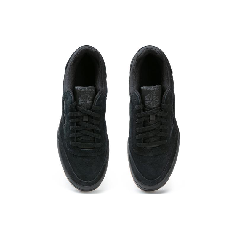 Reebok CLUB C MEGACOURT Abrasion Resistant Height Increasing Low top Skateboard Shoes Unisex Black Warrior Sneakers 100221379