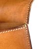 HERMES vintage flap tote bag, handbag Shoulder Bag Leather/Canvas Beige/Brown