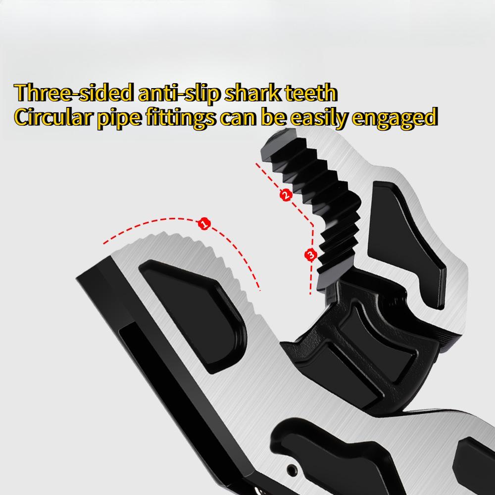 Universal Anti-slip Adjustable Wrench Set Stainless Steel Quick Snap Pipe Repair Tool for Plumbing & Household Maintenance