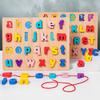 Wooden Educational Building Blocks: Numbers & Letters Cognitive Puzzles for Kids